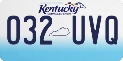 KY license plate 032UVQ