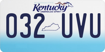 KY license plate 032UVU
