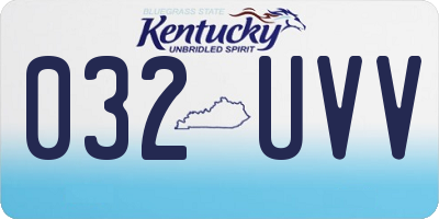 KY license plate 032UVV