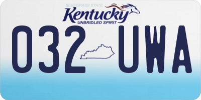 KY license plate 032UWA
