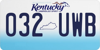 KY license plate 032UWB
