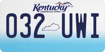 KY license plate 032UWI