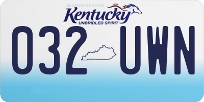 KY license plate 032UWN