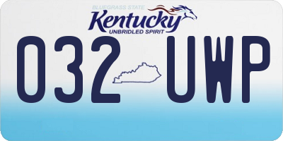 KY license plate 032UWP