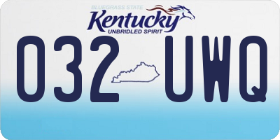 KY license plate 032UWQ