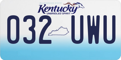 KY license plate 032UWU