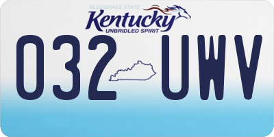 KY license plate 032UWV