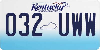 KY license plate 032UWW