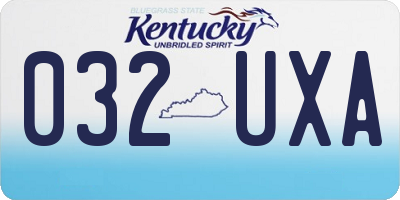KY license plate 032UXA