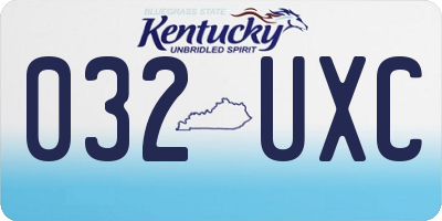 KY license plate 032UXC
