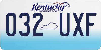 KY license plate 032UXF