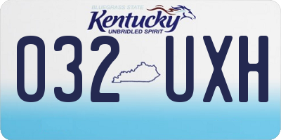 KY license plate 032UXH