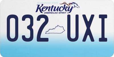 KY license plate 032UXI