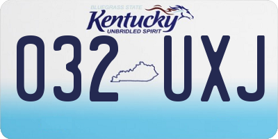 KY license plate 032UXJ