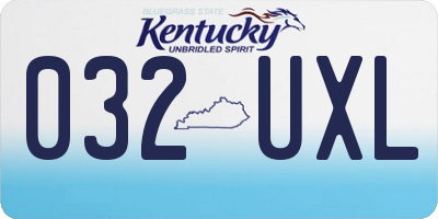 KY license plate 032UXL
