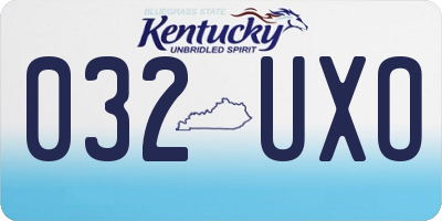 KY license plate 032UXO