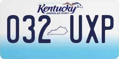KY license plate 032UXP