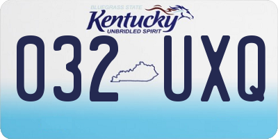 KY license plate 032UXQ
