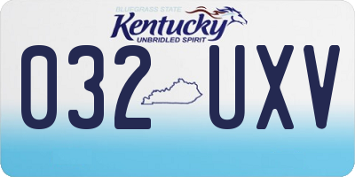 KY license plate 032UXV