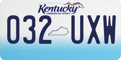 KY license plate 032UXW