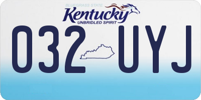 KY license plate 032UYJ