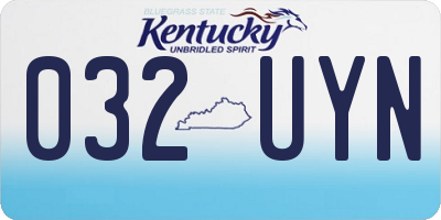 KY license plate 032UYN