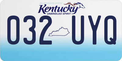 KY license plate 032UYQ