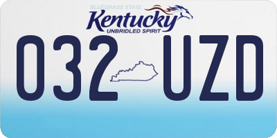 KY license plate 032UZD