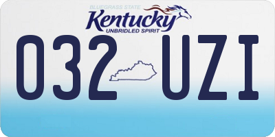 KY license plate 032UZI