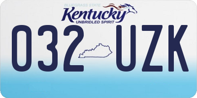 KY license plate 032UZK