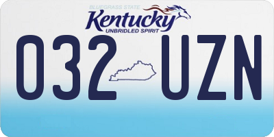 KY license plate 032UZN