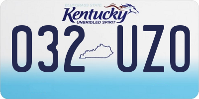 KY license plate 032UZO