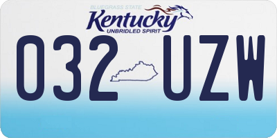 KY license plate 032UZW