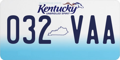 KY license plate 032VAA