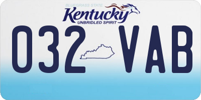KY license plate 032VAB
