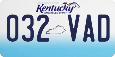 KY license plate 032VAD