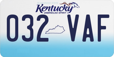 KY license plate 032VAF