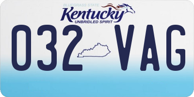 KY license plate 032VAG