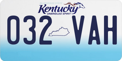 KY license plate 032VAH