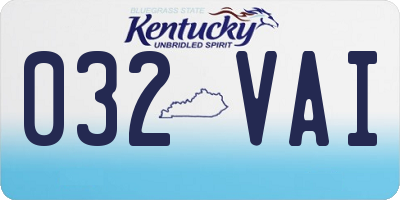 KY license plate 032VAI