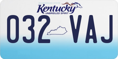 KY license plate 032VAJ