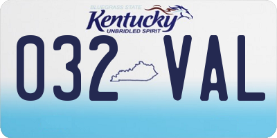 KY license plate 032VAL