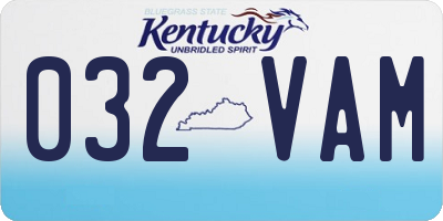 KY license plate 032VAM