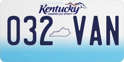 KY license plate 032VAN