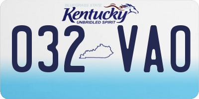 KY license plate 032VAO