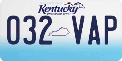 KY license plate 032VAP