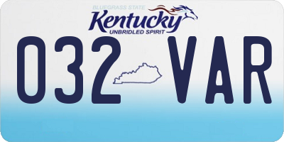 KY license plate 032VAR