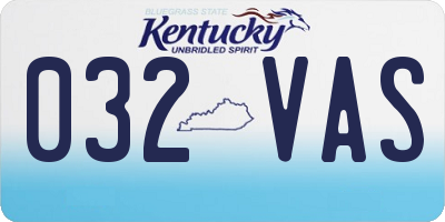 KY license plate 032VAS