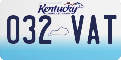KY license plate 032VAT