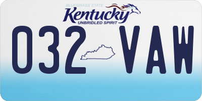 KY license plate 032VAW
